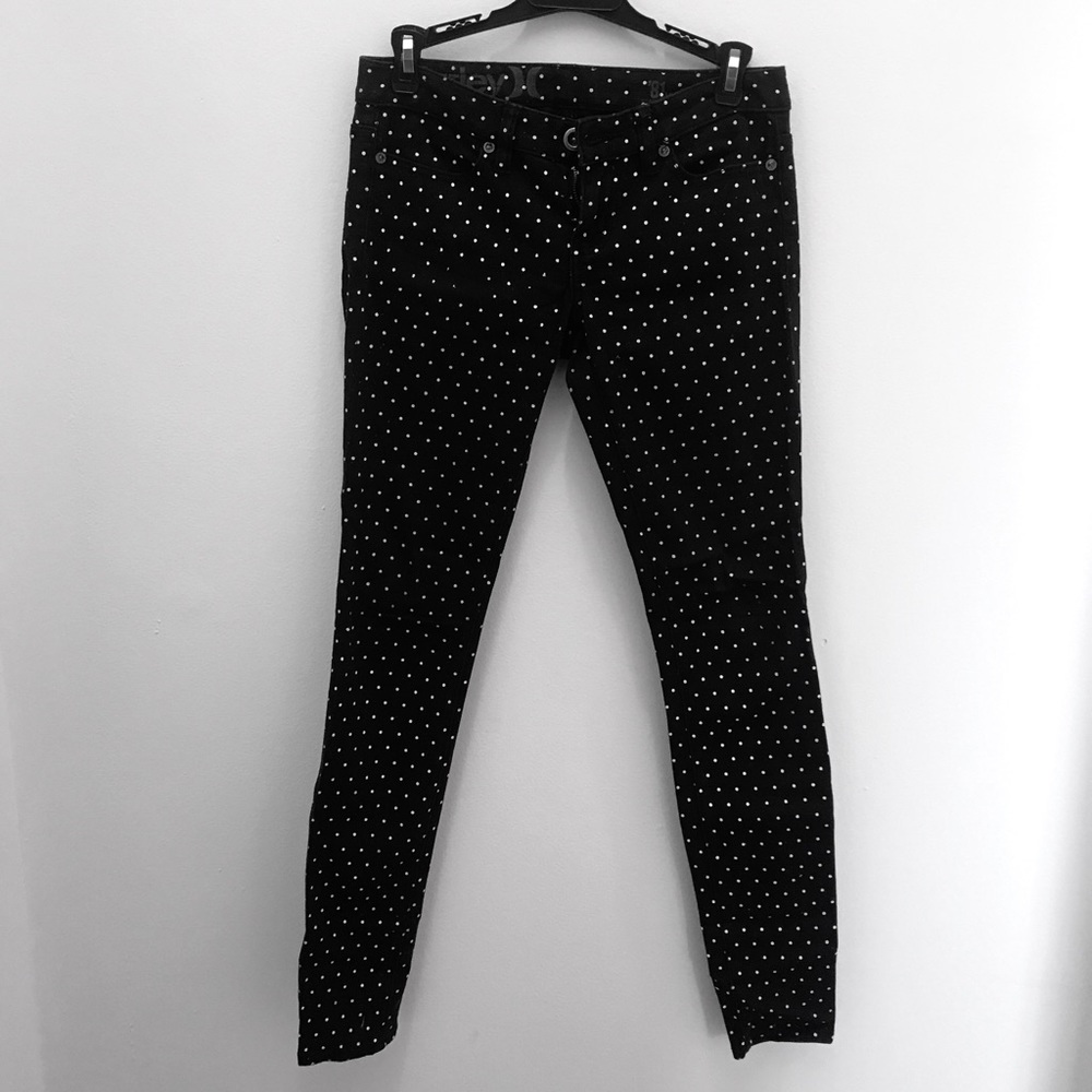 Hurley polka dot skinny low rise jeans